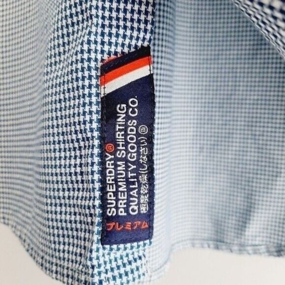 SUPERDRY | Button Down Long Sleeve Shirt Gingham Regular Fit Men's Sz L - Picture 8 of 15